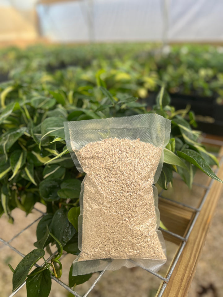 Vermiculite soil alternative in a clear package, ideal for plant growth and moisture retention.