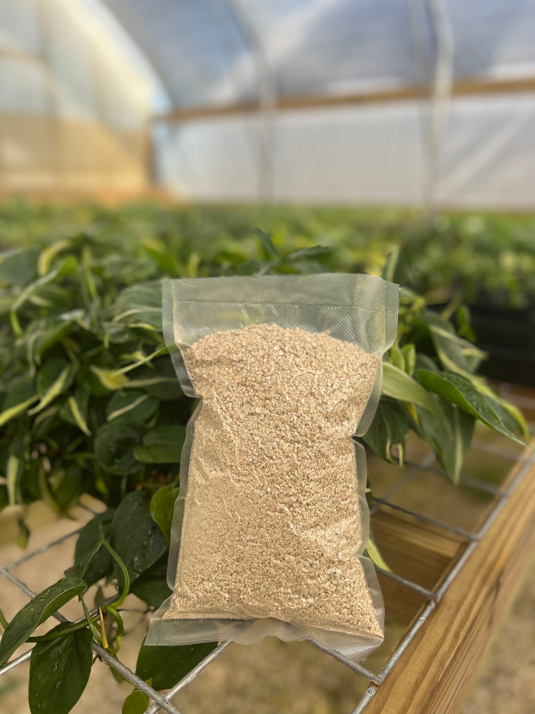 Vermiculite soil alternative in a bag for plant growth and moisture retention.